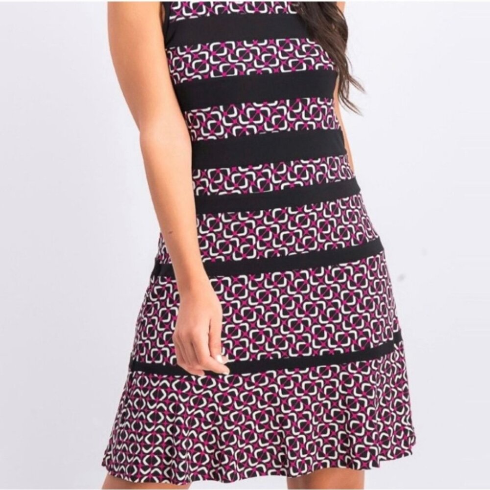 Michael kors womens mini dress sz medium deep Fuchsia round neck sleeveless new - Picture 10 of 16